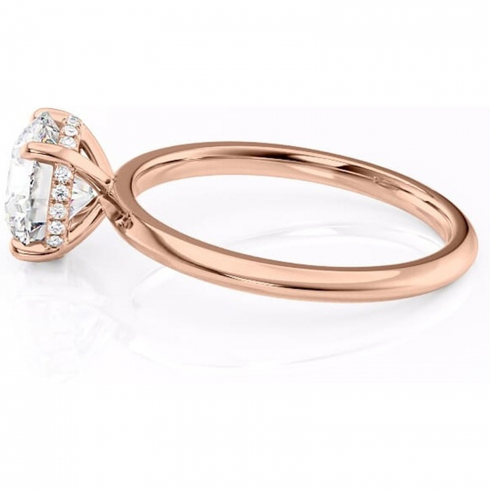 Inel de logodnă Lavender din aur Rose 14kt cu moissanite tăietură rotundă – Solitar rafinată pentru profil înalt | Personalizează și configurează gratuit online [6]