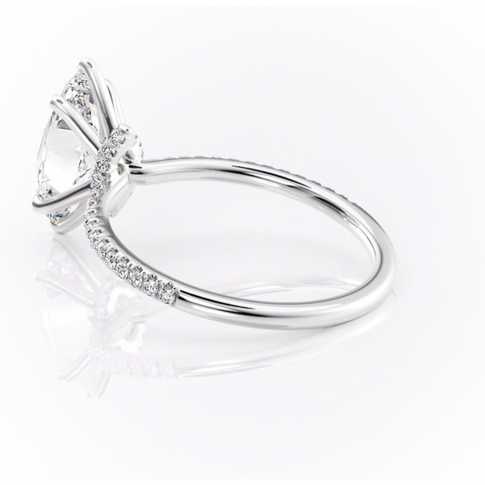 Inel de logodnă Lavinia din aur Alb 14kt cu moissanite tăietură marquise – Montură pavé rafinată pentru profil înalt | Personalizează și configurează gratuit online [5]