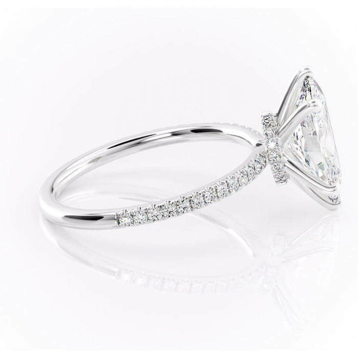 Inel de logodnă Lavinia din aur Alb 14kt cu moissanite tăietură marquise – Montură pavé rafinată pentru profil înalt | Personalizează și configurează gratuit online [2]