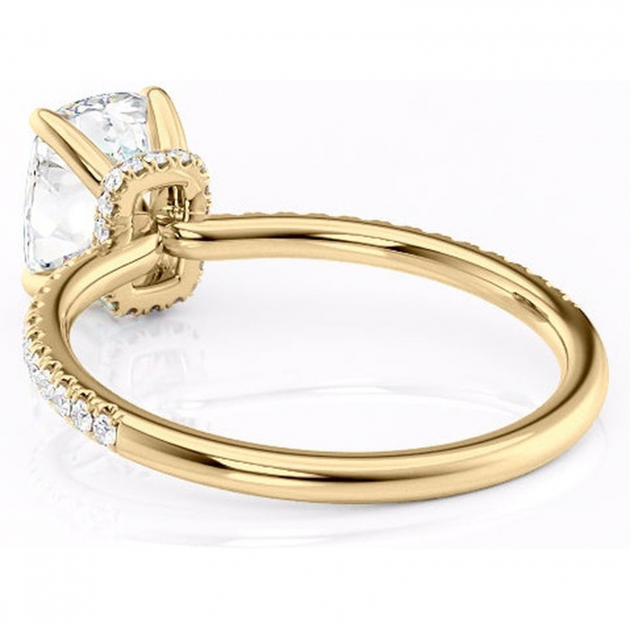 Inel de logodnă Lavinia din aur Galben 14kt cu moissanite tăietură asscher – Montură pavé rafinată pentru profil înalt | Personalizează și configurează gratuit online [4]