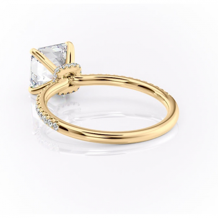 Inel de logodnă Lavinia din aur Galben 18kt cu moissanite tăietură asscher – Montură pavé rafinată pentru profil înalt | Personalizează și configurează gratuit online [4]