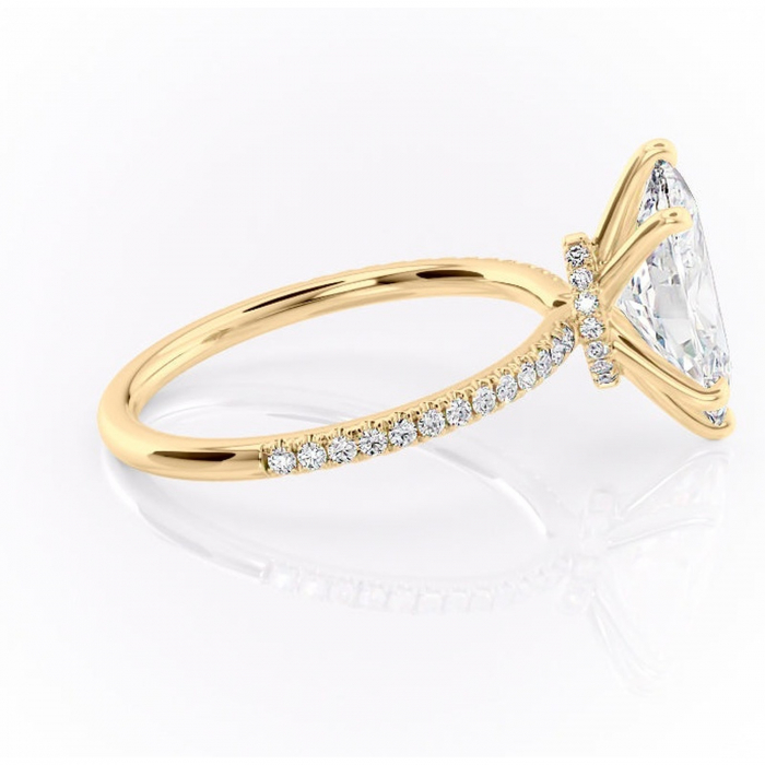 Inel de logodnă Lavinia din aur Galben 14kt cu moissanite tăietură marquise – Montură pavé rafinată pentru profil înalt | Personalizează și configurează gratuit online [2]