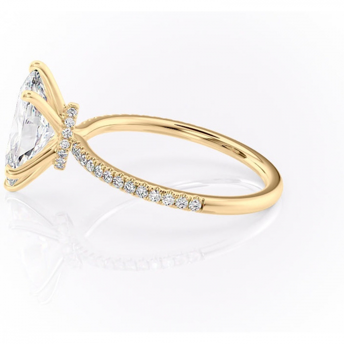 Inel de logodnă Lavinia din aur Galben 14kt cu moissanite tăietură marquise – Montură pavé rafinată pentru profil înalt | Personalizează și configurează gratuit online [6]