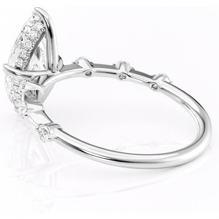 Inel de logodnă Lilya din aur Alb 14kt cu moissanite tăietură marquise – Pietre laterale rafinată pentru profil mediu | Personalizează și configurează gratuit online [5]