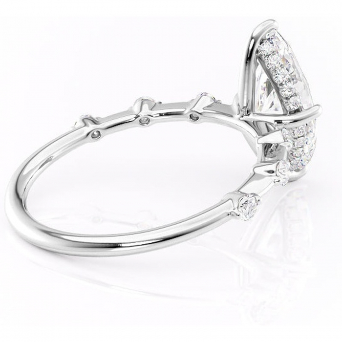 Inel de logodnă Lilya din aur Alb 14kt cu moissanite tăietură marquise – Pietre laterale rafinată pentru profil mediu | Personalizează și configurează gratuit online [3]