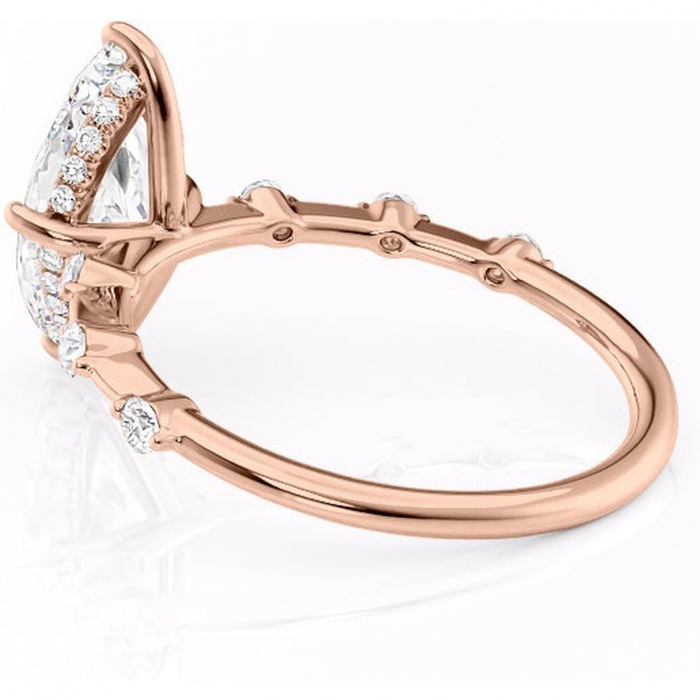 Inel de logodnă Lilya din aur Rose 18kt cu moissanite tăietură marquise – Pietre laterale rafinată pentru profil mediu | Personalizează și configurează gratuit online [5]