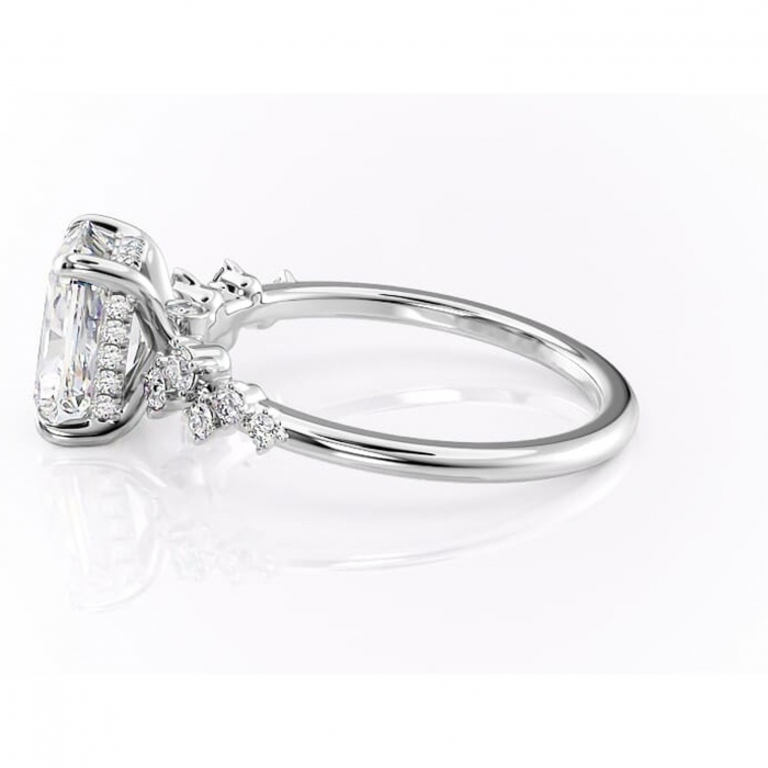 Inel de logodnă Liora din aur Alb 14kt cu moissanite tăietură radiantă – Pietre laterale rafinată pentru profil înalt | Personalizează și configurează gratuit online [6]