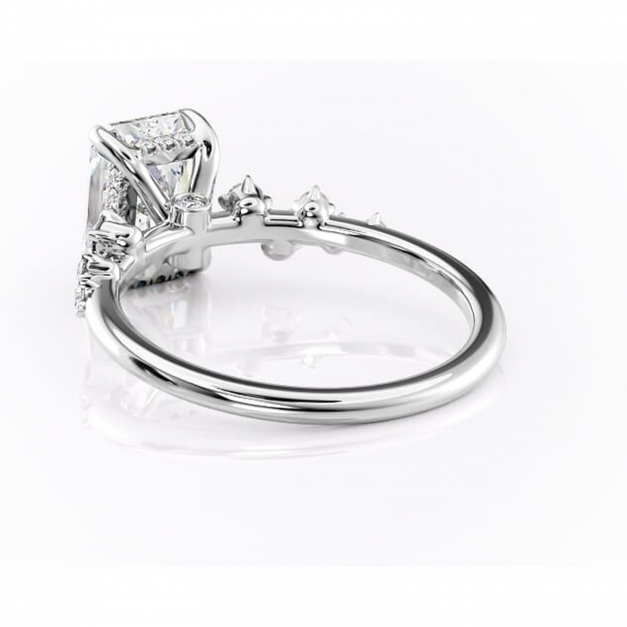 Inel de logodnă Liora din aur Alb 14kt cu moissanite tăietură radiantă – Pietre laterale rafinată pentru profil înalt | Personalizează și configurează gratuit online [4]