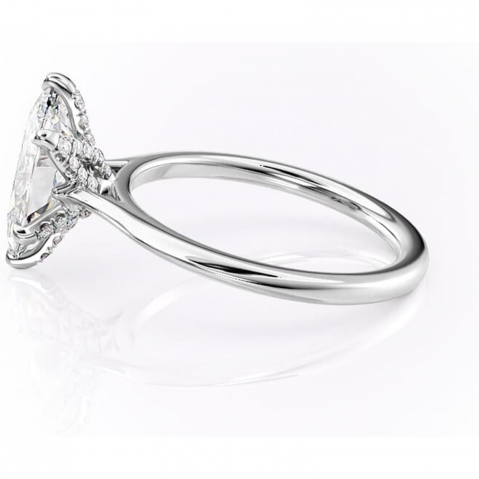 Inel de logodnă Luma din aur Alb 14kt cu moissanite tăietură marquise – Solitar rafinată pentru profil înalt | Personalizează și configurează gratuit online [6]
