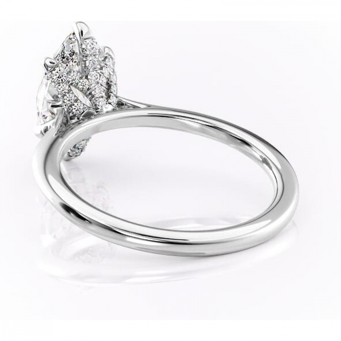 Inel de logodnă Luma din aur Alb 14kt cu moissanite tăietură marquise – Solitar rafinată pentru profil înalt | Personalizează și configurează gratuit online [4]
