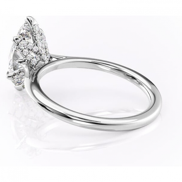 Inel de logodnă Luma din aur Alb 14kt cu moissanite tăietură marquise – Solitar rafinată pentru profil înalt | Personalizează și configurează gratuit online [5]