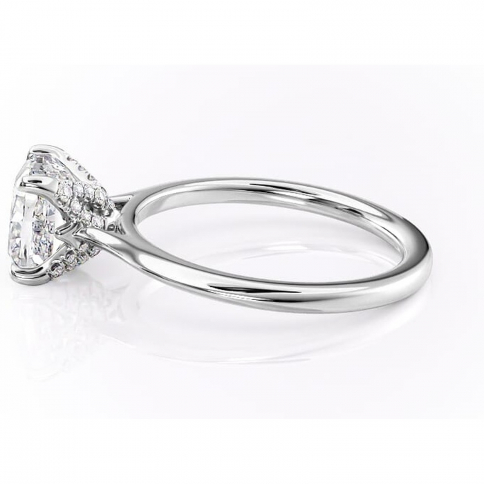 Inel de logodnă Luma din aur Alb 14kt cu moissanite tăietură pernă – Solitar rafinată pentru profil înalt | Personalizează și configurează gratuit online [6]