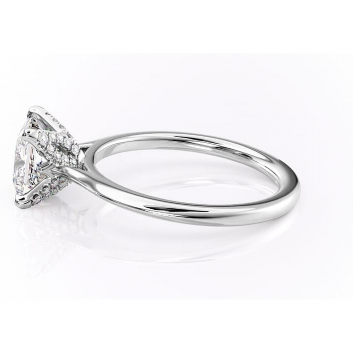 Inel de logodnă Luma din aur Alb 14kt cu moissanite tăietură princess – Solitar rafinată pentru profil înalt | Personalizează și configurează gratuit online [6]
