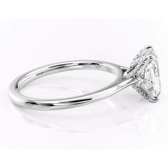 Inel de logodnă Luma din aur Alb 14kt cu moissanite tăietură radiantă – Solitar rafinată pentru profil înalt | Personalizează și configurează gratuit online [2]