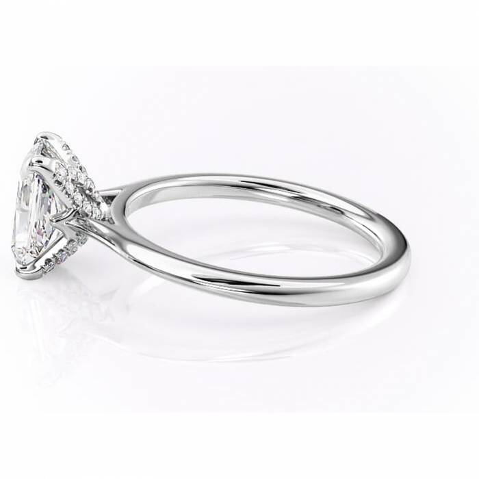 Inel de logodnă Luma din aur Alb 14kt cu moissanite tăietură radiantă – Solitar rafinată pentru profil înalt | Personalizează și configurează gratuit online [6]