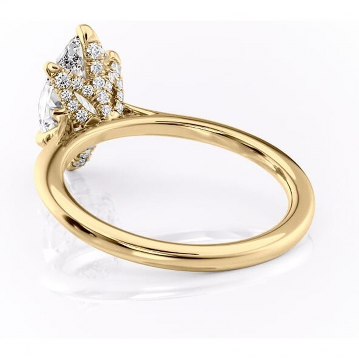 Inel de logodnă Luma din aur Galben 18kt cu moissanite tăietură marquise – Solitar rafinată pentru profil înalt | Personalizează și configurează gratuit online [4]