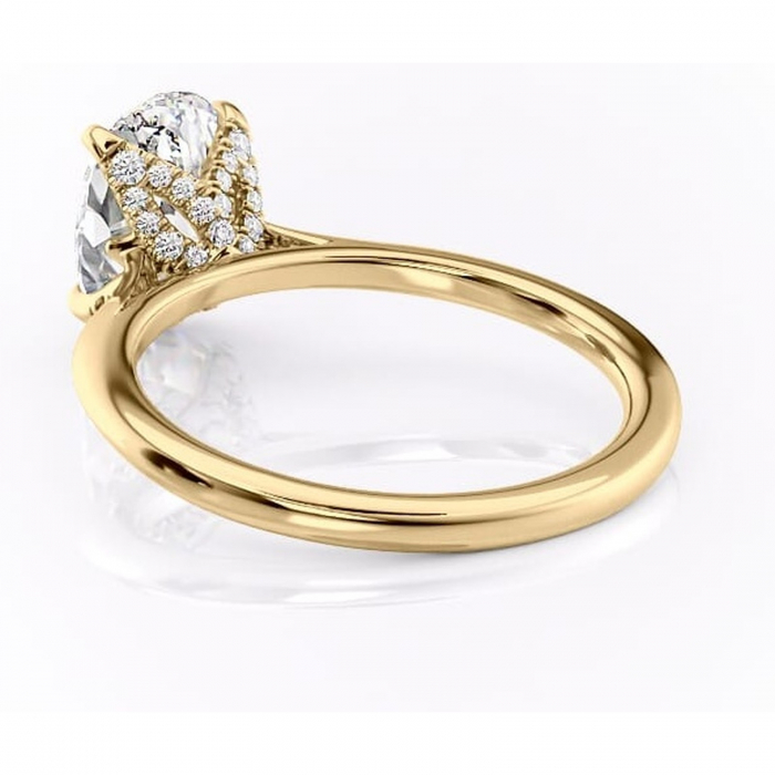 Inel de logodnă Luma din aur Galben 18kt cu moissanite tăietură ovală – Solitar rafinată pentru profil înalt | Personalizează și configurează gratuit online [4]