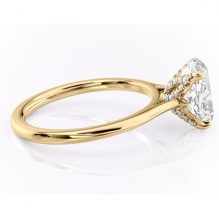 Inel de logodnă Luma din aur Galben 18kt cu moissanite tăietură ovală – Solitar rafinată pentru profil înalt | Personalizează și configurează gratuit online [2]