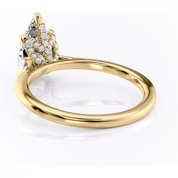 Inel de logodnă Luma din aur Galben 18kt cu moissanite tăietură pară – Solitar rafinată pentru profil înalt | Personalizează și configurează gratuit online [4]