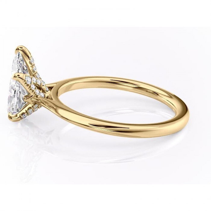 Inel de logodnă Luma din aur Galben 18kt cu moissanite tăietură pară – Solitar rafinată pentru profil înalt | Personalizează și configurează gratuit online [6]