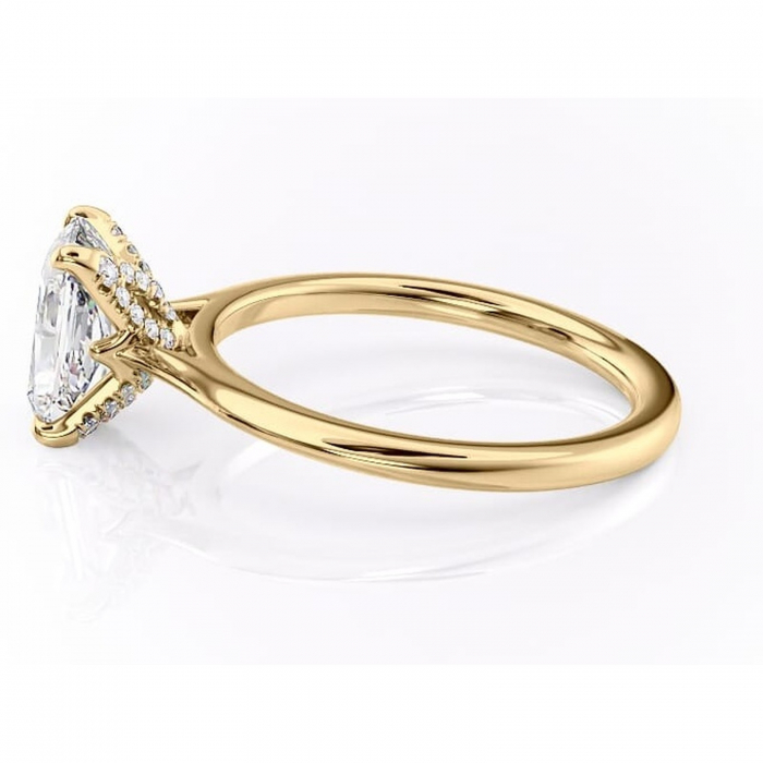 Inel de logodnă Luma din aur Galben 18kt cu moissanite tăietură radiantă – Solitar rafinată pentru profil înalt | Personalizează și configurează gratuit online [6]