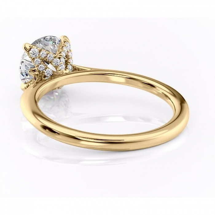 Inel de logodnă Luma din aur Galben 14kt cu moissanite tăietură rotundă – Solitar rafinată pentru profil înalt | Personalizează și configurează gratuit online [4]