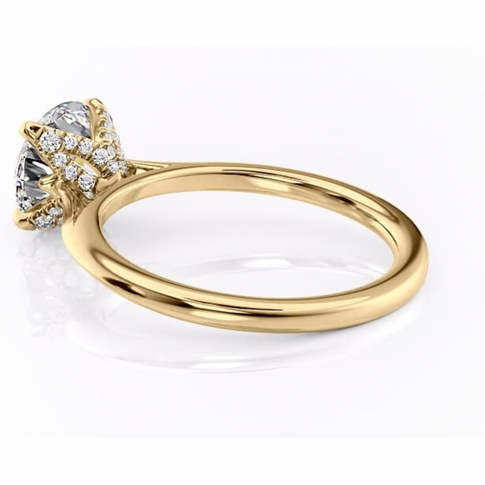 Inel de logodnă Luma din aur Galben 14kt cu moissanite tăietură rotundă – Solitar rafinată pentru profil înalt | Personalizează și configurează gratuit online [5]