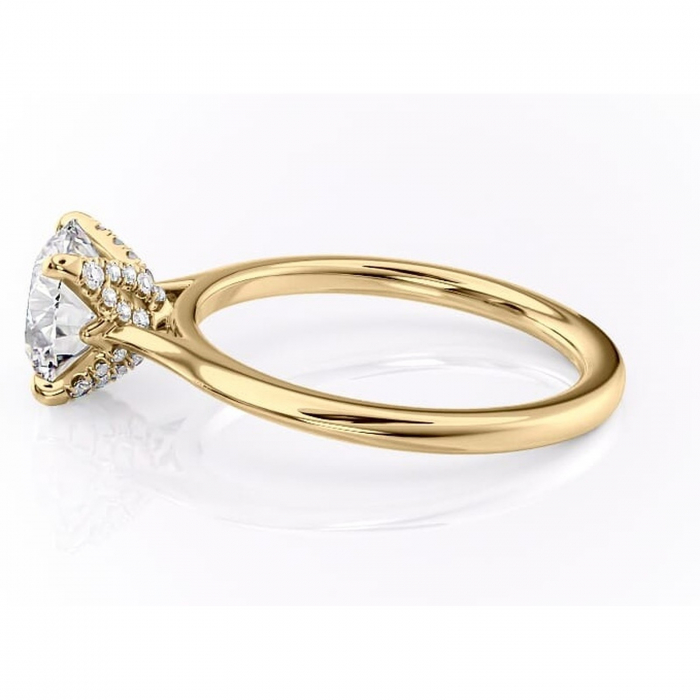Inel de logodnă Luma din aur Galben 14kt cu moissanite tăietură rotundă – Solitar rafinată pentru profil înalt | Personalizează și configurează gratuit online [6]