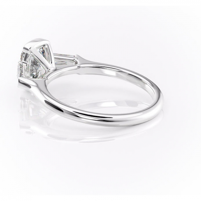 Inel de logodnă Lunaria din aur Alb 14kt cu moissanite tăietură pernă – Solitar rafinată pentru profil înalt | Personalizează și configurează gratuit online [5]