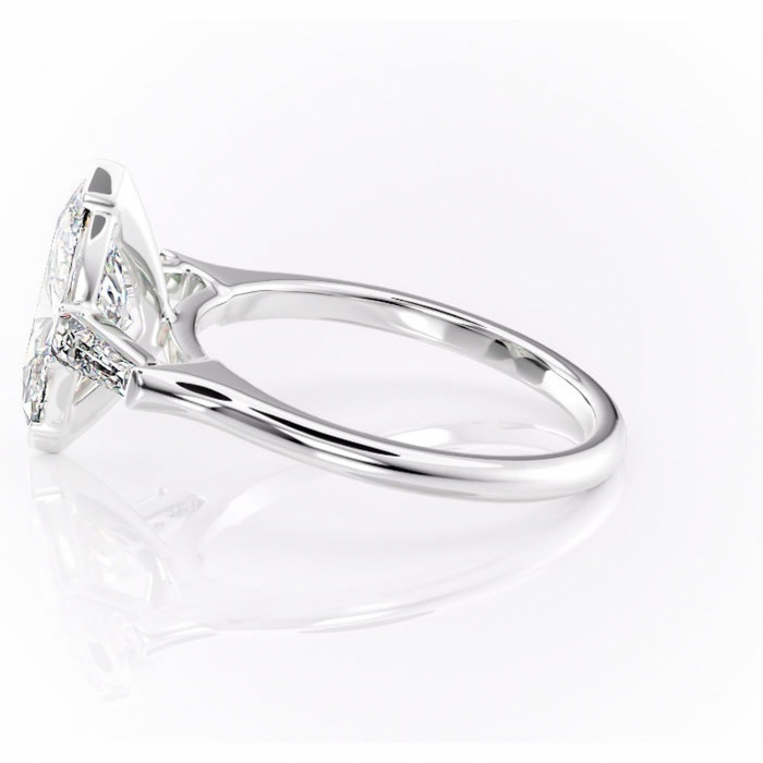 Inel de logodnă Lunaria din aur Alb 14kt cu moissanite tăietură marquise – Solitar rafinată pentru profil înalt | Personalizează și configurează gratuit online [6]