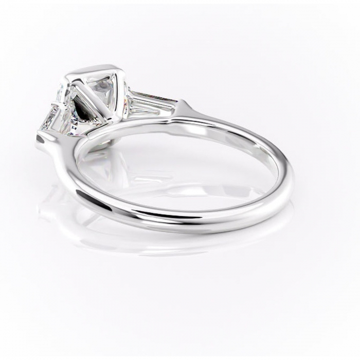 Inel de logodnă Lunaria din aur Alb 14kt cu moissanite tăietură pernă – Solitar rafinată pentru profil înalt | Personalizează și configurează gratuit online [4]