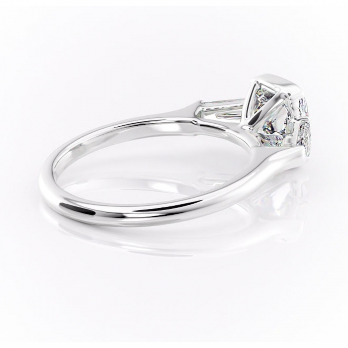 Inel de logodnă Lunaria din aur Alb 14kt cu moissanite tăietură pernă – Solitar rafinată pentru profil înalt | Personalizează și configurează gratuit online [3]
