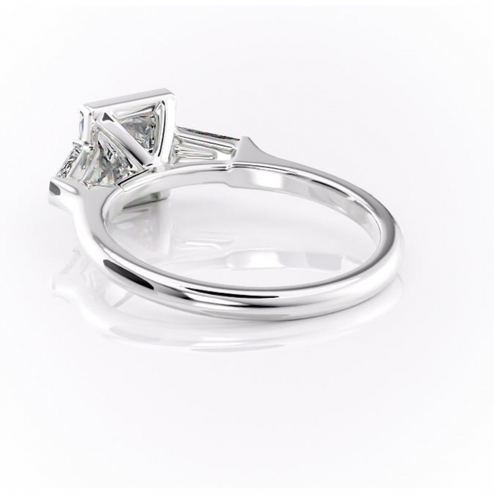 Inel de logodnă Lunaria din aur Alb 14kt cu moissanite tăietură princess – Solitar rafinată pentru profil înalt | Personalizează și configurează gratuit online [4]