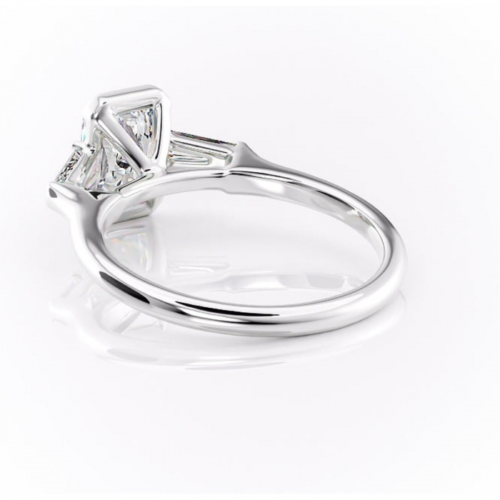 Inel de logodnă Lunaria din aur Alb 14kt cu moissanite tăietură radiantă – Solitar rafinată pentru profil înalt | Personalizează și configurează gratuit online [4]