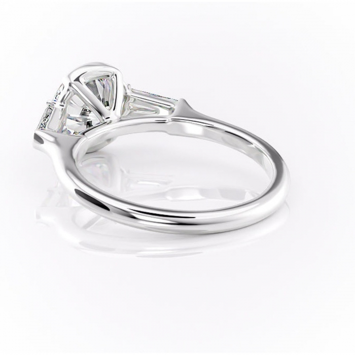 Inel de logodnă Lunaria din aur Alb 14kt cu moissanite tăietură rotundă – Solitar rafinată pentru profil înalt | Personalizează și configurează gratuit online [4]