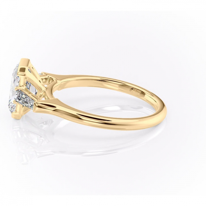 Inel de logodnă Lunaria din aur Galben 18kt cu moissanite tăietură radiantă – Solitar rafinată pentru profil înalt | Personalizează și configurează gratuit online [6]