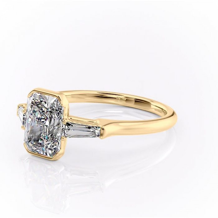 Inel de logodnă Lunaria din aur Galben 18kt cu moissanite tăietură radiantă – Solitar rafinată pentru profil înalt | Personalizează și configurează gratuit online [7]