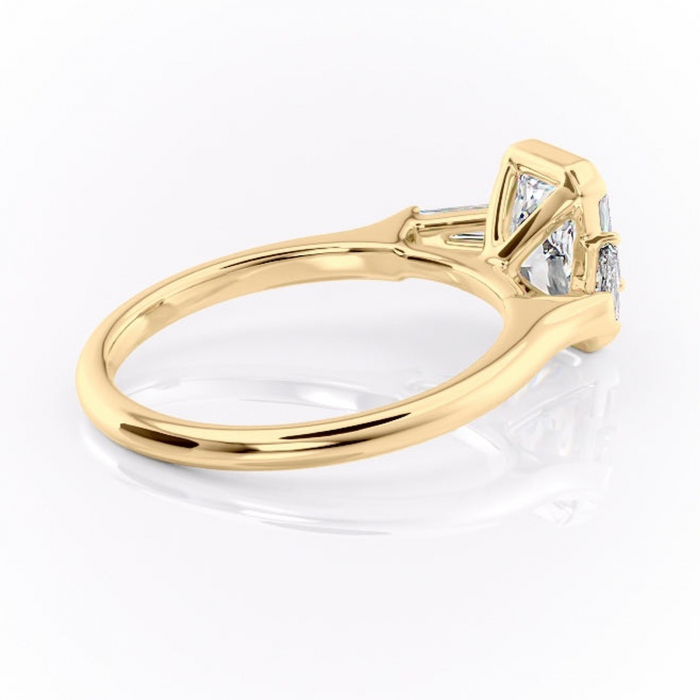 Inel de logodnă Lunaria din aur Galben 18kt cu moissanite tăietură radiantă – Solitar rafinată pentru profil înalt | Personalizează și configurează gratuit online [3]