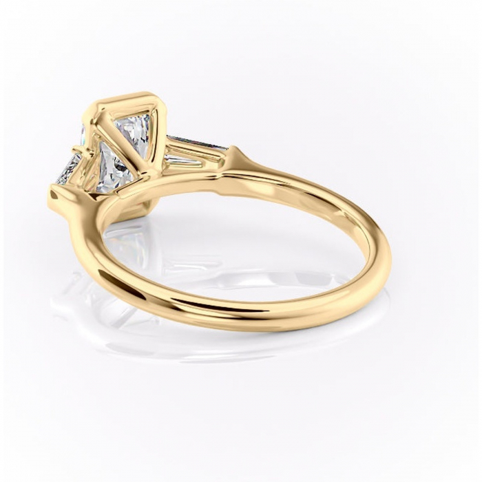 Inel de logodnă Lunaria din aur Galben 18kt cu moissanite tăietură radiantă – Solitar rafinată pentru profil înalt | Personalizează și configurează gratuit online [4]