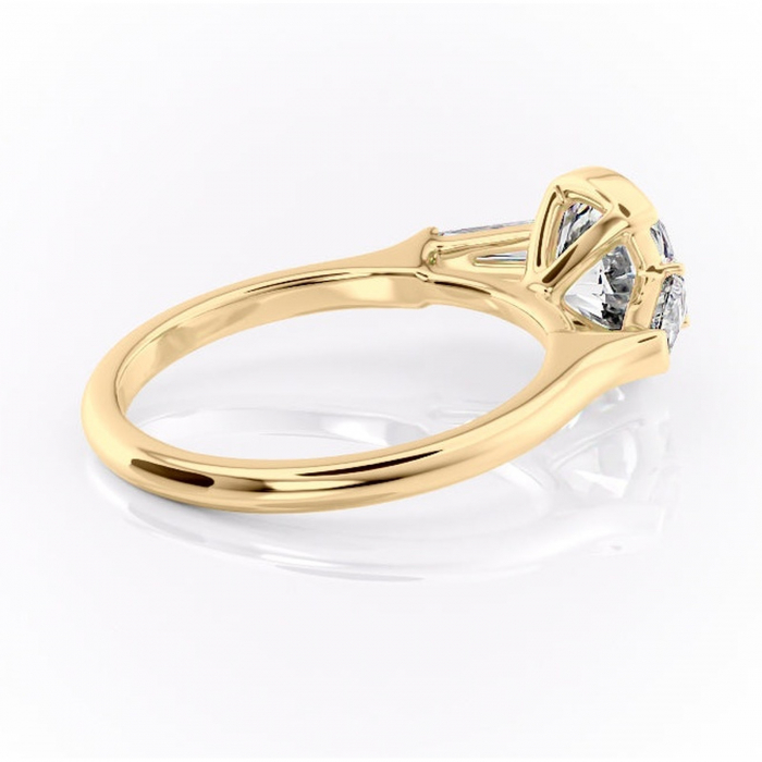 Inel de logodnă Lunaria din aur Galben 14kt cu moissanite tăietură rotundă – Solitar rafinată pentru profil înalt | Personalizează și configurează gratuit online [3]