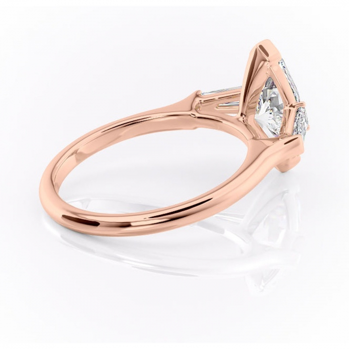 Inel de logodnă Lunaria din aur Rose 18kt cu moissanite tăietură marquise – Solitar rafinată pentru profil înalt | Personalizează și configurează gratuit online [3]