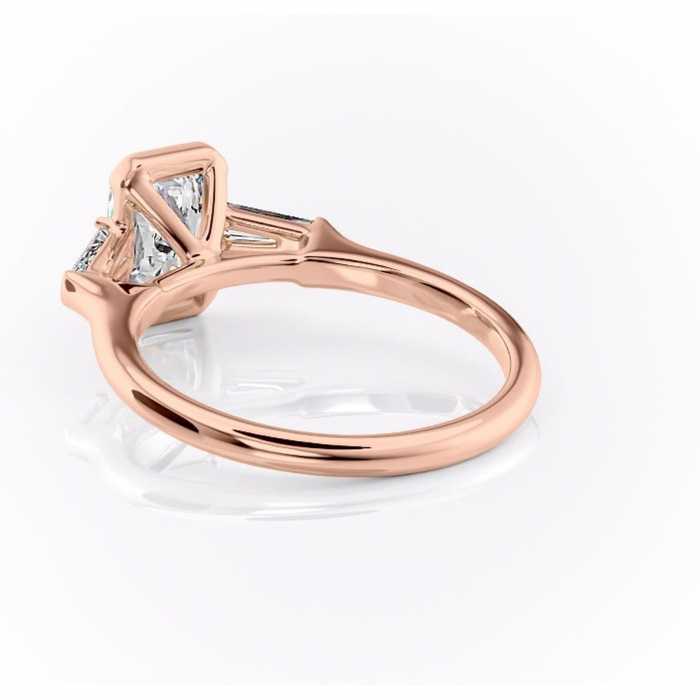 Inel de logodnă Lunaria din aur Rose 14kt cu moissanite tăietură radiantă – Solitar rafinată pentru profil înalt | Personalizează și configurează gratuit online [4]