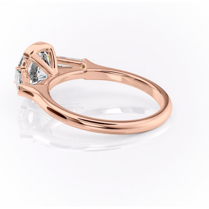 Inel de logodnă Lunaria din aur Rose 14kt cu moissanite tăietură rotundă – Solitar rafinată pentru profil înalt | Personalizează și configurează gratuit online [5]
