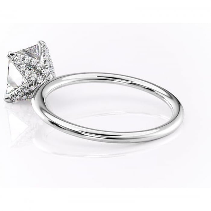 Inel de logodnă Lux din aur Alb 14kt cu moissanite tăietură princess – Solitar rafinată pentru profil înalt | Personalizează și configurează gratuit online [5]