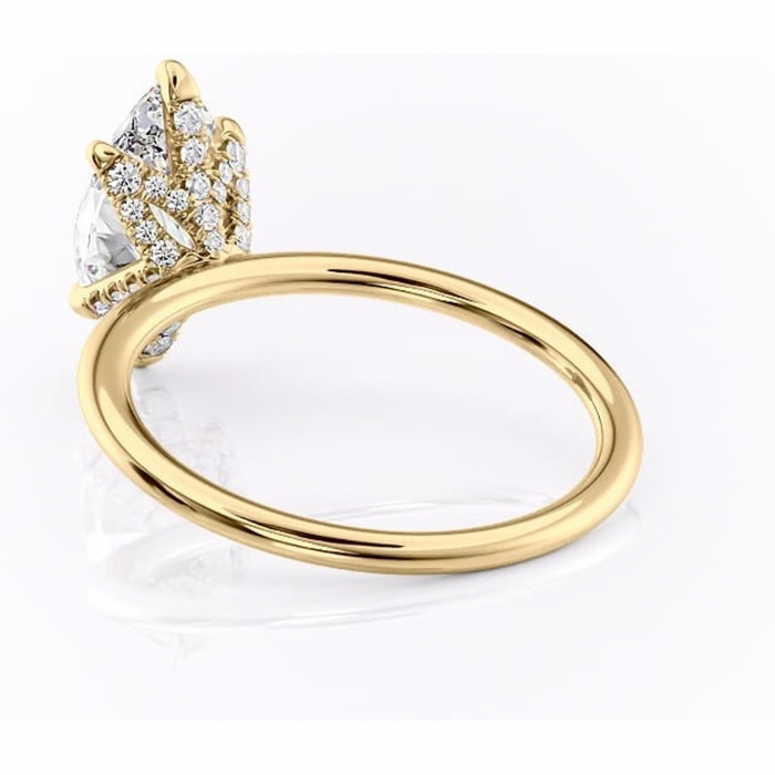 Inel de logodnă Lux din aur Galben 18kt cu moissanite tăietură marquise – Solitar rafinată pentru profil înalt | Personalizează și configurează gratuit online [4]