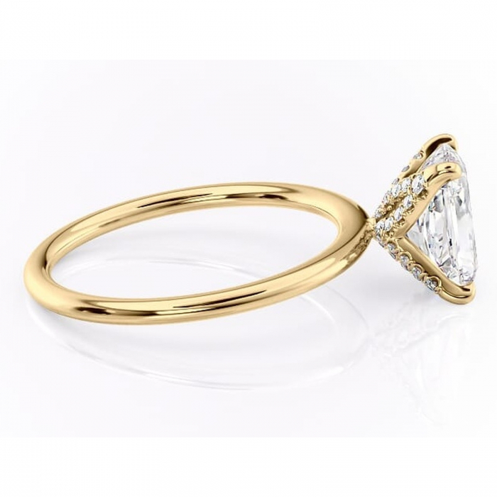 Inel de logodnă Lux din aur Galben 18kt cu moissanite tăietură radiantă – Solitar rafinată pentru profil înalt | Personalizează și configurează gratuit online [2]