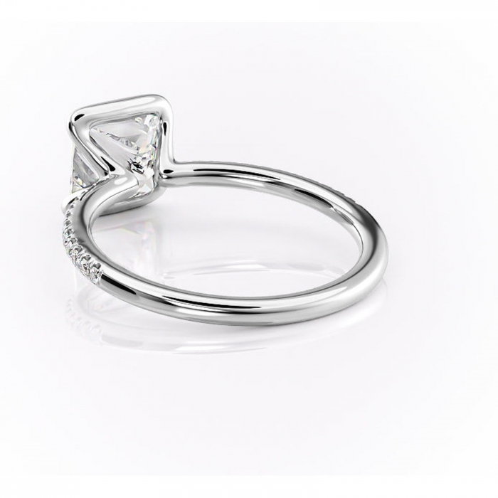 Inel de logodnă Maelis din aur Alb 14kt cu moissanite tăietură princess – Montură închisă rafinată pentru profil mediu | Personalizează și configurează gratuit online [4]
