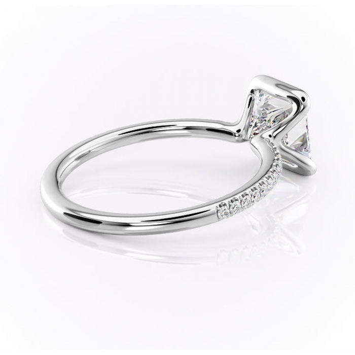 Inel de logodnă Maelis din aur Alb 14kt cu moissanite tăietură princess – Montură închisă rafinată pentru profil mediu | Personalizează și configurează gratuit online [3]