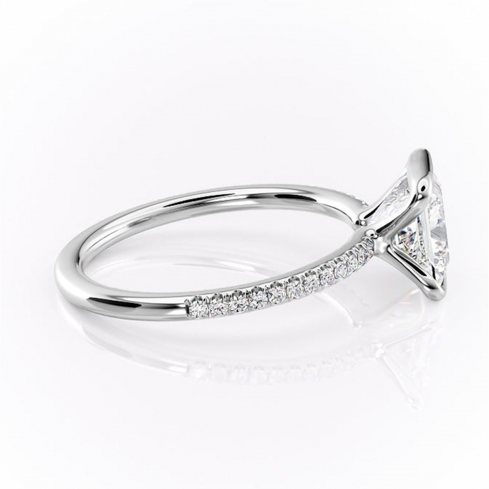 Inel de logodnă Maelis din aur Alb 14kt cu moissanite tăietură princess – Montură închisă rafinată pentru profil mediu | Personalizează și configurează gratuit online [2]