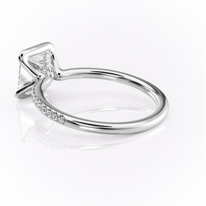 Inel de logodnă Maelis din aur Alb 14kt cu moissanite tăietură princess – Montură închisă rafinată pentru profil mediu | Personalizează și configurează gratuit online [5]